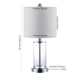 Abner 21" Glass Modern Contemporary USB Charging LED Table Lamp Set 2