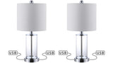 Abner 21" Glass Modern Contemporary USB Charging LED Table Lamp - JONATHAN Y