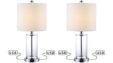 Abner 21" Glass Modern Contemporary USB Charging LED Table Lamp - JONATHAN Y