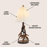 Cabell 26"  Farmhouse Rustic Iron LED Table Lamp - JONATHAN Y