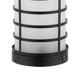 Jayce 27" Modern Industrial Iron Nightlight LED Table Lamp with USB Charging Port - JONATHAN Y