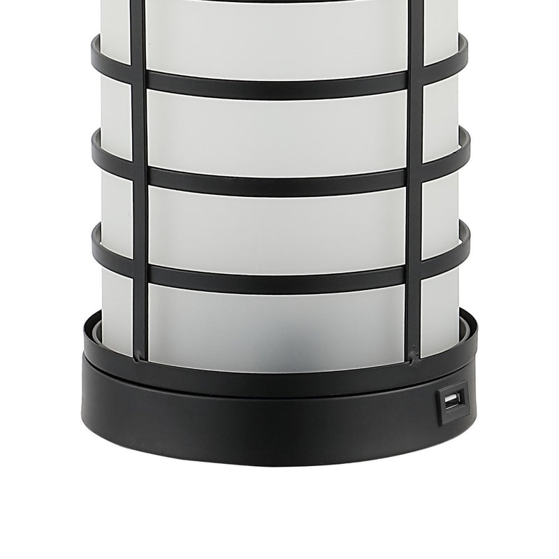 Jayce 27" Modern Industrial Iron Nightlight LED Table Lamp with USB Charging Port - JONATHAN Y