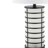 Jayce 27" Modern Industrial Iron Nightlight LED Table Lamp with USB Charging Port - JONATHAN Y