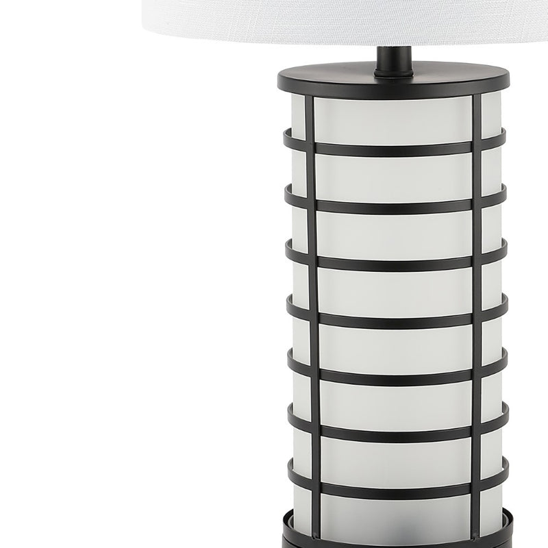 Jayce 27" Modern Industrial Iron Nightlight LED Table Lamp with USB Charging Port - JONATHAN Y