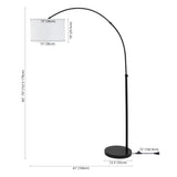 Collier 70" Industrial Vintage Head-and-Height-Adjustable Iron LED Arc Floor Lamp with Smart Bulb - JONATHAN Y