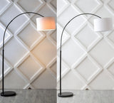 Collier 70" Industrial Vintage Head-and-Height-Adjustable Iron LED Arc Floor Lamp with Smart Bulb - JONATHAN Y