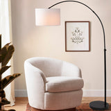 Collier 70" Industrial Vintage Head-and-Height-Adjustable Iron LED Arc Floor Lamp with Smart Bulb - JONATHAN Y
