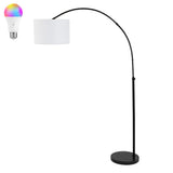 Collier 70" Industrial Vintage Head-and-Height-Adjustable Iron LED Arc Floor Lamp with Smart Bulb - JONATHAN Y