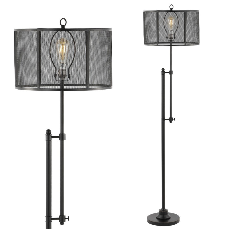 Noah 64.5" Modern Industrial Iron Height-Adjustable LED Floor Lamp - JONATHAN Y