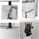 Elizabeth 24.25" Contemporary Coastal Alabaster LED Table Lamp with Body Night Light
