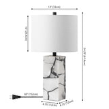Elizabeth 24.25" Contemporary Coastal Alabaster LED Table Lamp with Body Night Light