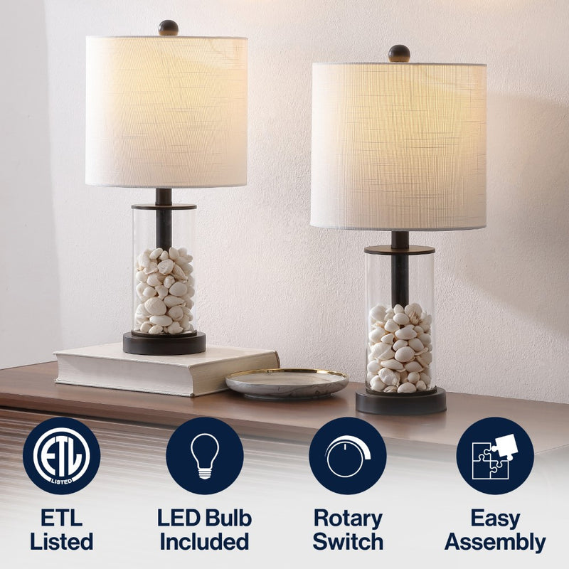Amner 20.5" Glass Modern Contemporary Fillable Glass LED Table Lamp