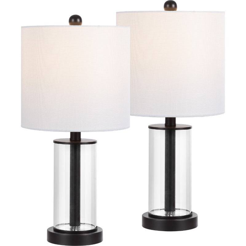 Amner 20.5" Glass Modern Contemporary Fillable Glass LED Table Lamp
