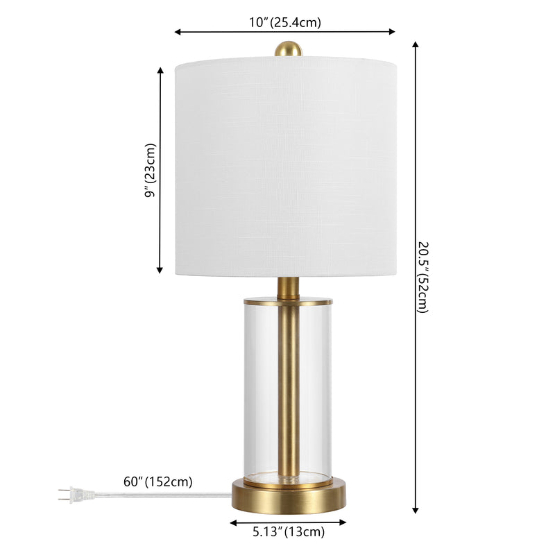 Amner 20.5" Glass Modern Contemporary Fillable Glass LED Table Lamp