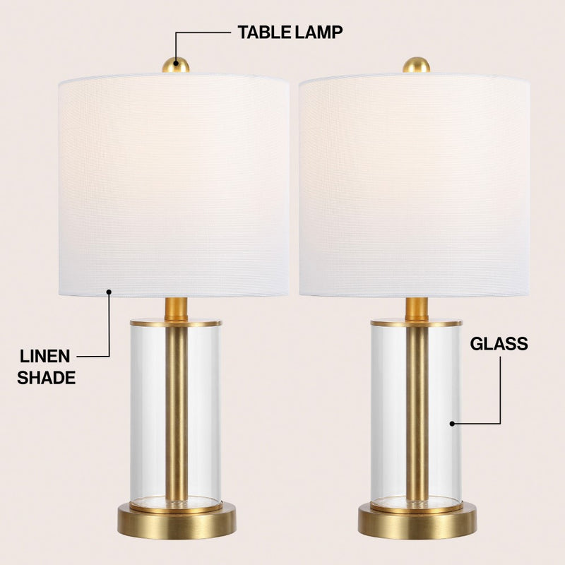 Amner 20.5" Glass Modern Contemporary Fillable Glass LED Table Lamp