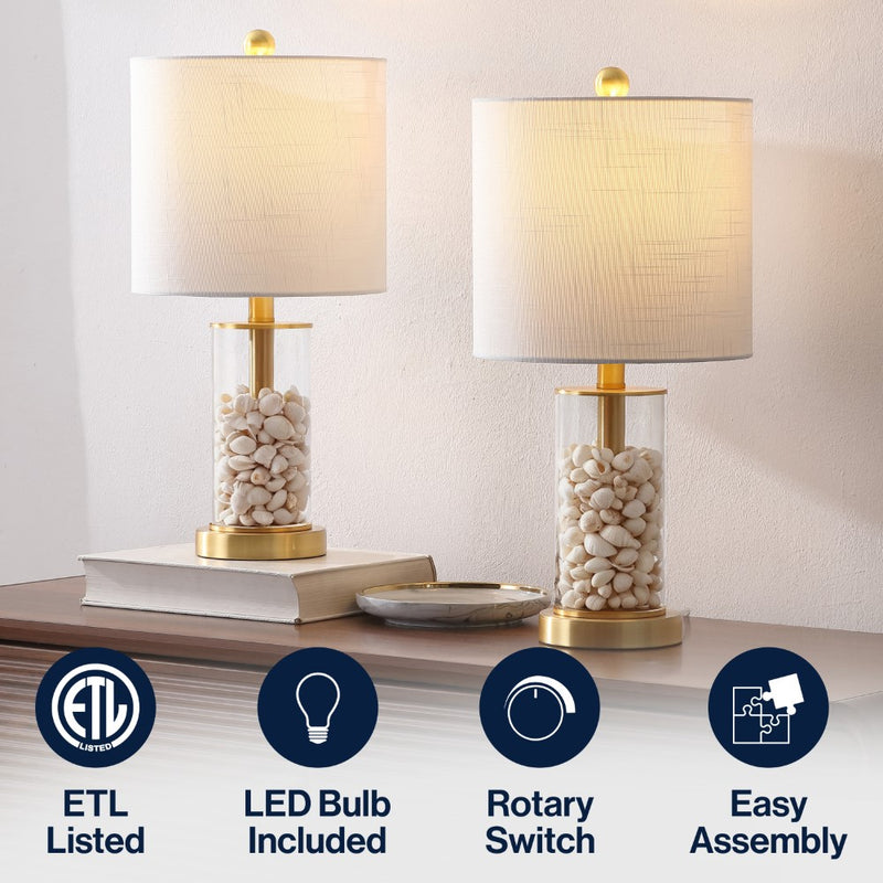 Amner 20.5" Glass Modern Contemporary Fillable Glass LED Table Lamp