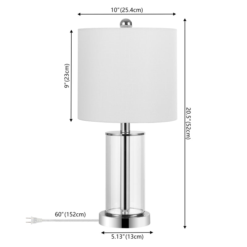 Amner 20.5" Glass Modern Contemporary Fillable Glass LED Table Lamp