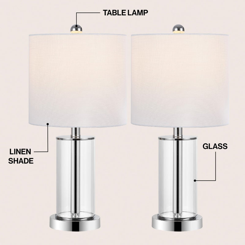 Amner 20.5" Glass Modern Contemporary Fillable Glass LED Table Lamp