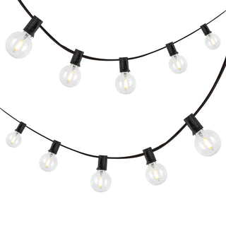 Indoor/Outdoor 25 ft. Contemporary Rustic Incandescent G40 Bistro Globe Bulb String Lights
