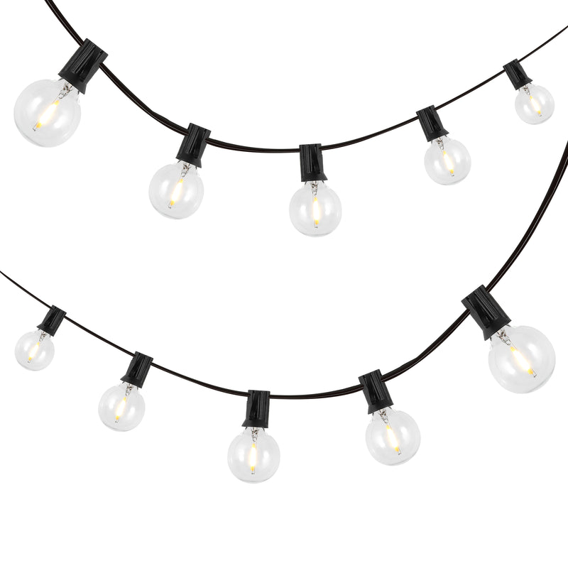 Indoor/Outdoor 25 ft. Contemporary Rustic Incandescent G40 Bistro Globe Bulb String Lights