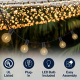 Indoor/Outdoor 25 ft. Contemporary Rustic Incandescent G40 Bistro Globe Bulb String Lights