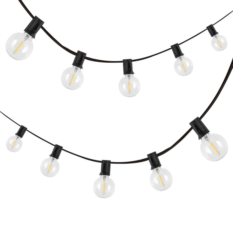 Indoor/Outdoor 25 ft. Contemporary Rustic Incandescent G40 Bistro Globe Bulb String Lights