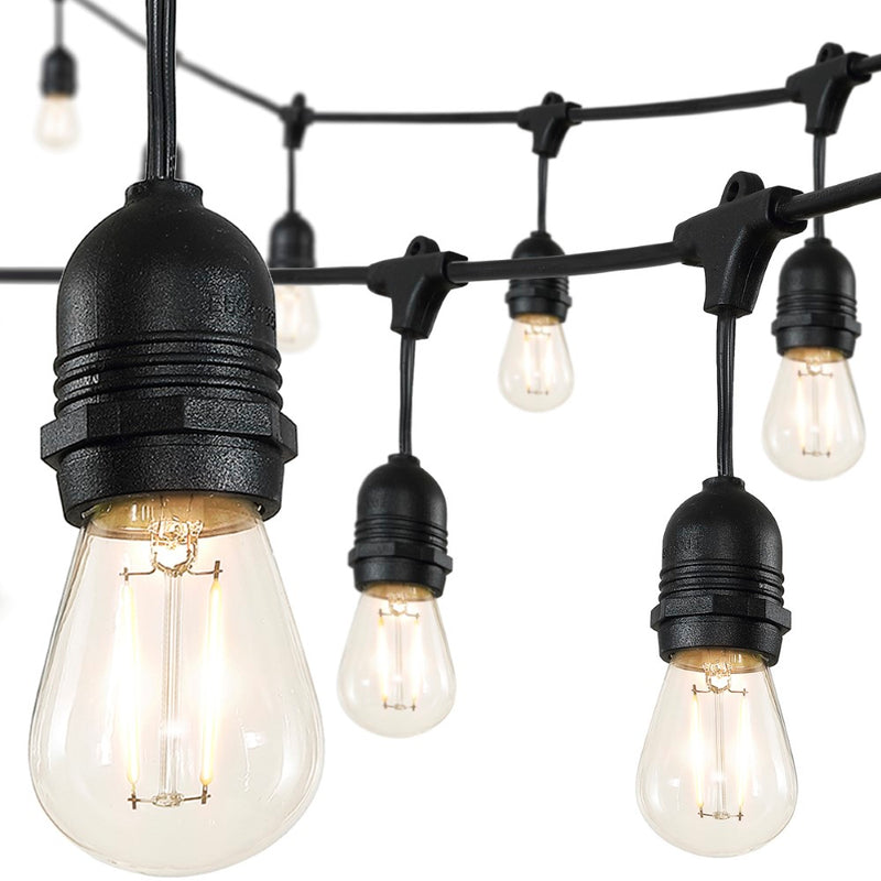 Indoor/Outdoor 48 ft. Rustic Industrial LED S14 Edison Bulb String Lights - JONATHAN Y