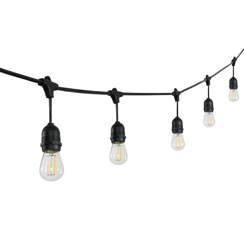 Indoor/Outdoor 48 ft. Rustic Industrial LED S14 Edison Bulb String Lights - JONATHAN Y