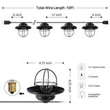 Indoor/Outdoor 10 ft. Rustic Farmhouse Incandescent G40 Metal Cage Shade String Lights
