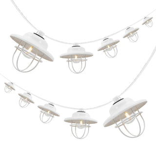 Indoor/Outdoor 10 ft. Rustic Farmhouse Incandescent G40 Metal Cage Shade String Lights