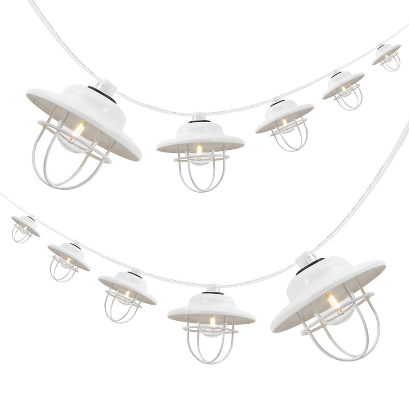 Indoor/Outdoor 10 ft. Rustic Farmhouse Incandescent G40 Metal Cage Shade String Lights