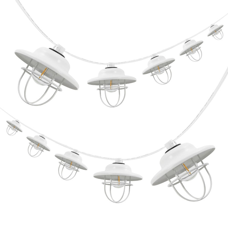 Indoor/Outdoor 10 ft. Rustic Farmhouse Incandescent G40 Metal Cage Shade String Lights