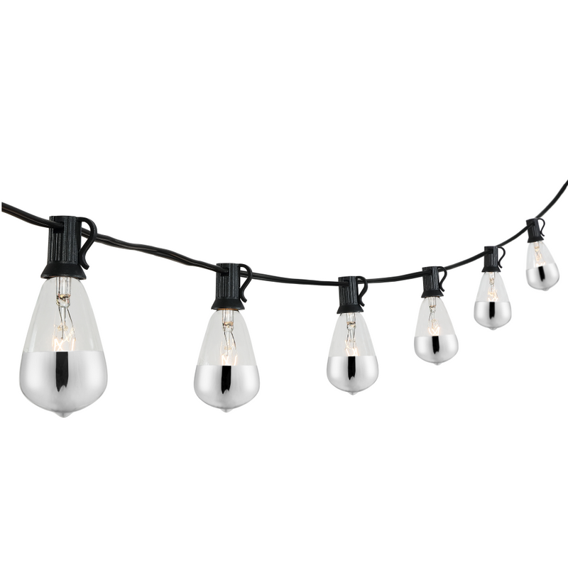 10-Light Indoor/Outdoor 10 ft. Rustic Industrial ST38 Clear Bulb String Lights