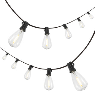 10-Light Indoor/Outdoor 10 ft. Rustic Industrial ST38 Clear Bulb String Lights