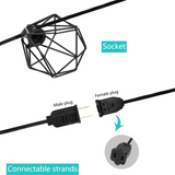 Indoor/Outdoor 10 ft. Contemporary Transitional Incandescent G40 Diamond Cage String Lights