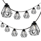 Indoor/Outdoor 10 ft. Contemporary Transitional Incandescent G40 Diamond Cage String Lights
