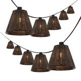 Payton 10-Light Indoor/Outdoor 10 ft. Classic Cottage Incandescent G40 Faux-Rattan Shaded String Lights
