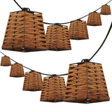 Quinn 10-Light Indoor/Outdoor 10 ft. Classic Vintage Incandescent G40 Square Bamboo Shaded String Lights - JONATHAN Y