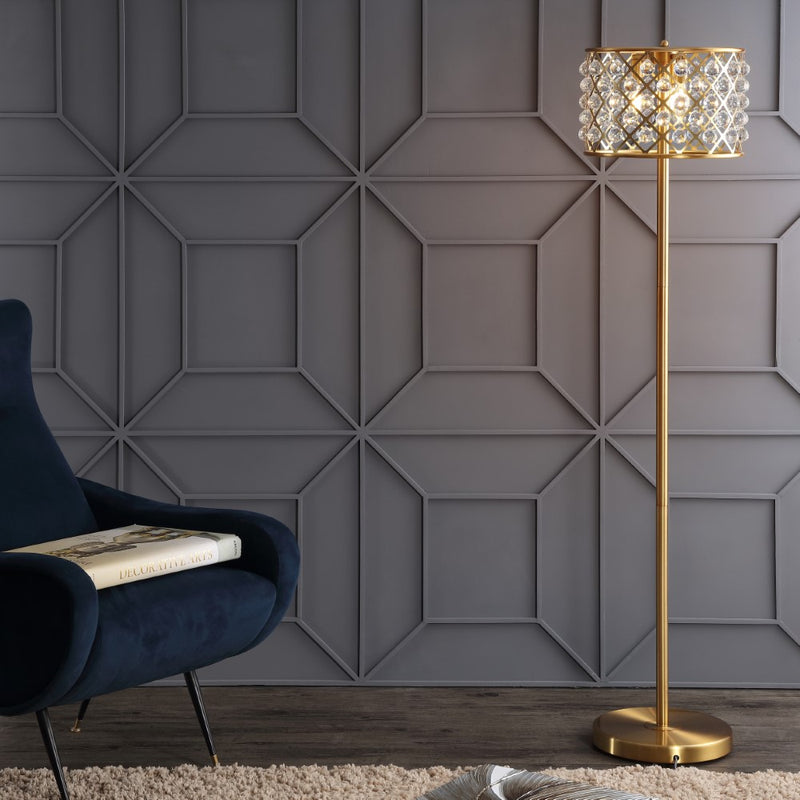 Elizabeth 60" Crystal/Metal LED Floor Lamp - JONATHAN Y
