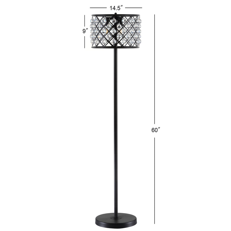 Elizabeth 60" Crystal/Metal LED Floor Lamp - JONATHAN Y