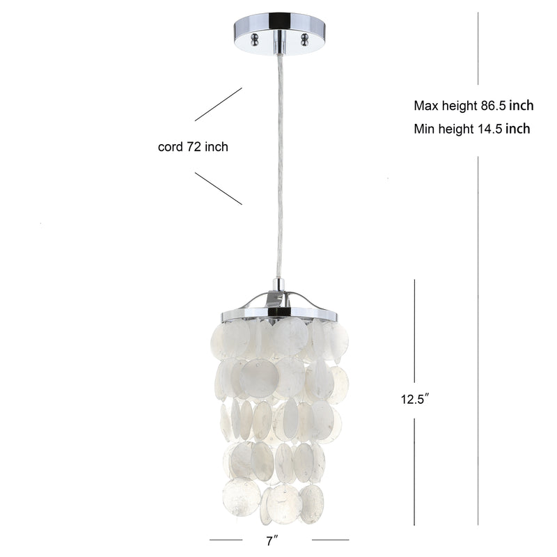 Cayla 7" Seashell LED Pendant Pendant - JONATHAN Y