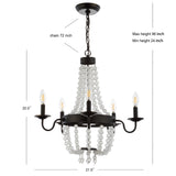 Nova 21.5" Acrylic Beaded LED Chandelier - JONATHAN Y
