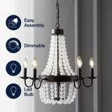 Nova 21.5" Acrylic Beaded LED Chandelier Bronze/Clear / 5 Sockets – ICONS