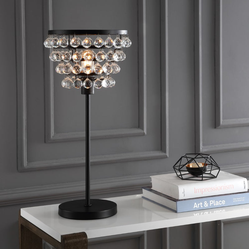 Buckingham 25" Crystal/Metal Table Lamp - JONATHAN Y