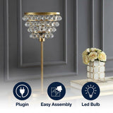 Buckingham 25" Crystal/Metal Table Lamp Brass Gold/Clear – ICONS