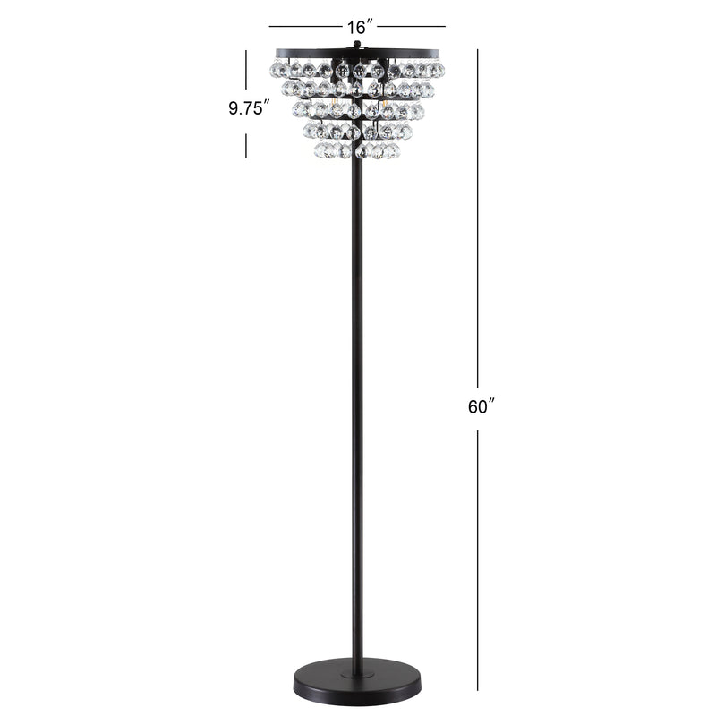 Jemma 60" Crystal/Metal LED Floor Lamp - JONATHAN Y