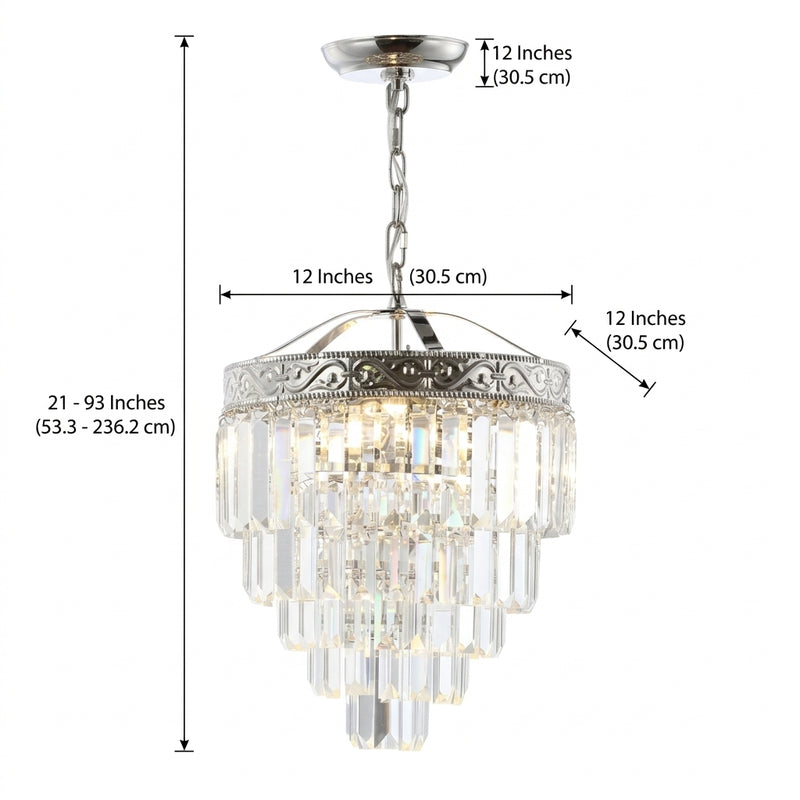 Wyatt 12" Crystal LED Chandelier Polished Nickel/Clear / 2 Sockets – DIM