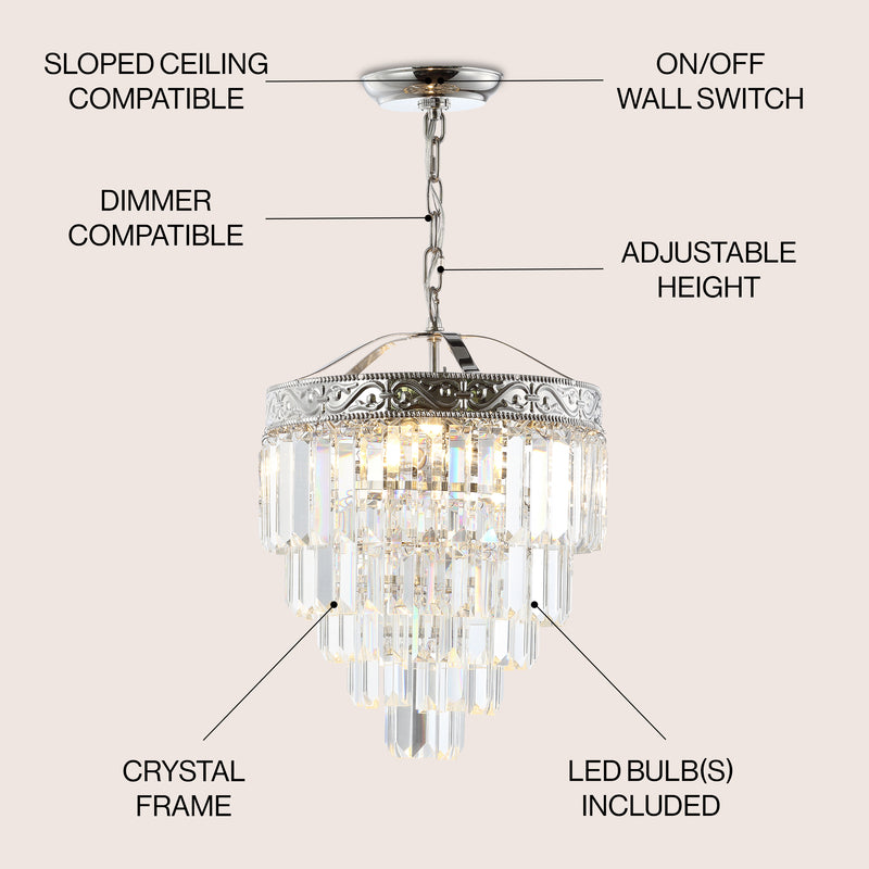 Wyatt 12" Crystal LED Chandelier