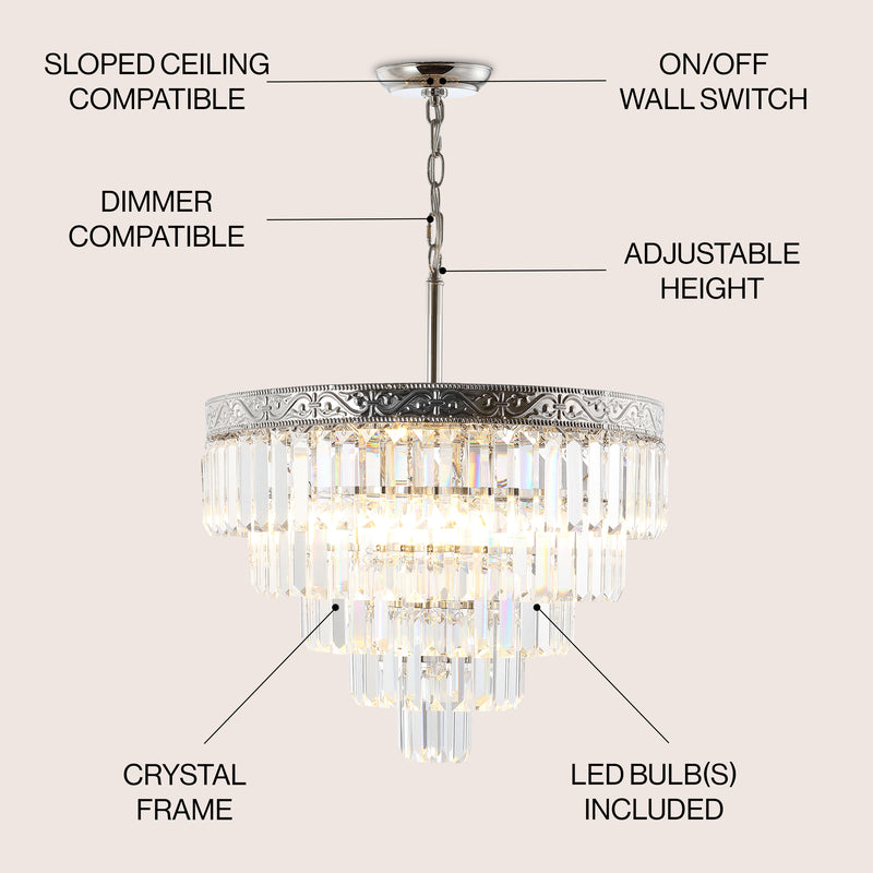 Wyatt 12" Crystal LED Chandelier