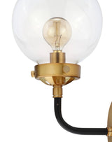 Caleb Brass Vanity Wall Sconce Clear - JONATHAN Y